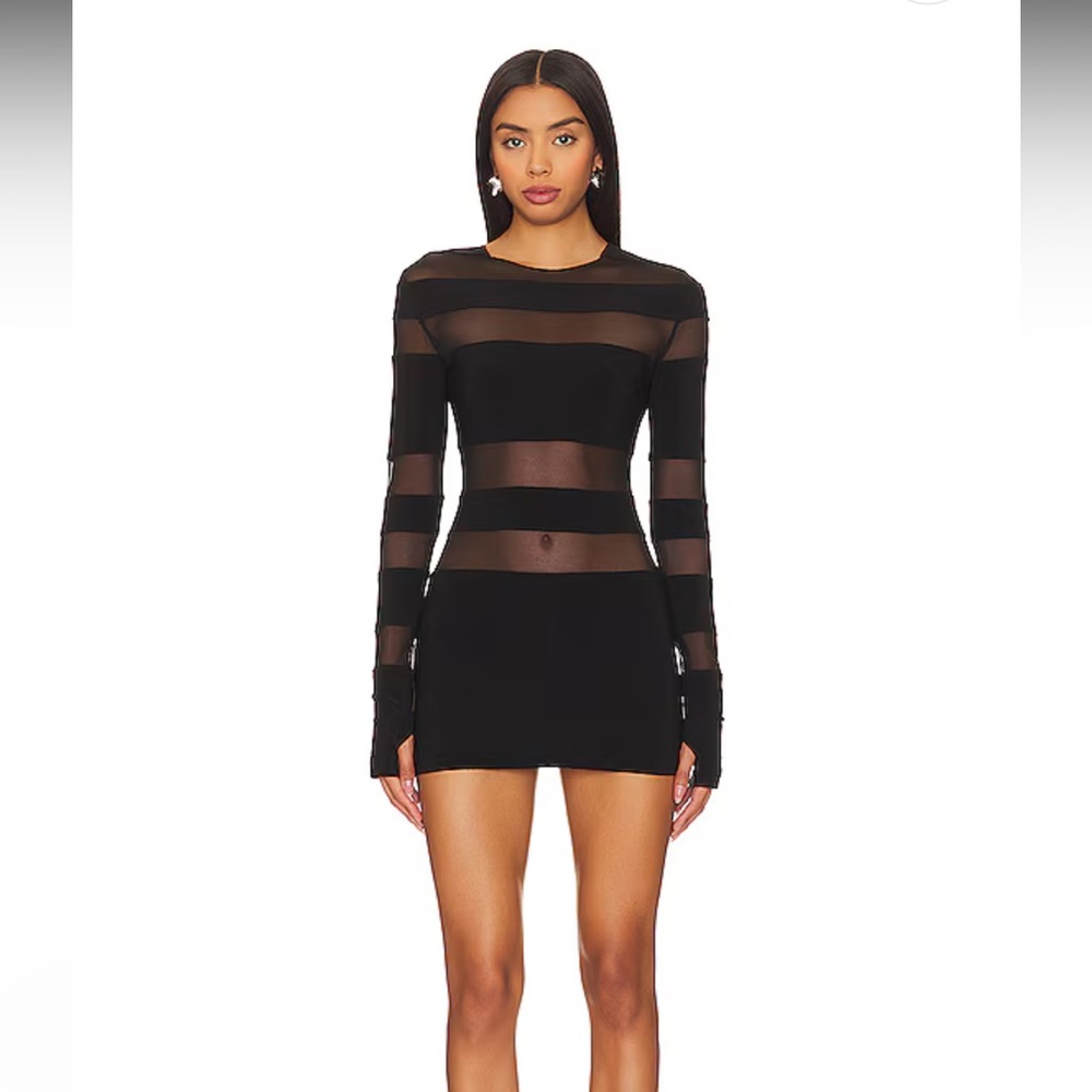 Norma Kamali spliced long sleeve pickleball dress